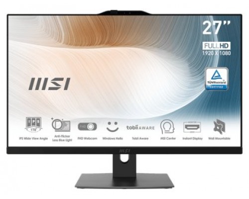 MSI AIO MODERN AM272P 12M-672ES .27" (69 CM)1920X1080 (FHD) I7-1260P .16GB(8GB*2)DDR4 SDRAM .PCIE GEN3X4 W/O DRAM NVME256GB*1 .W11 HOME. NEGRO (Espera 4 dias)