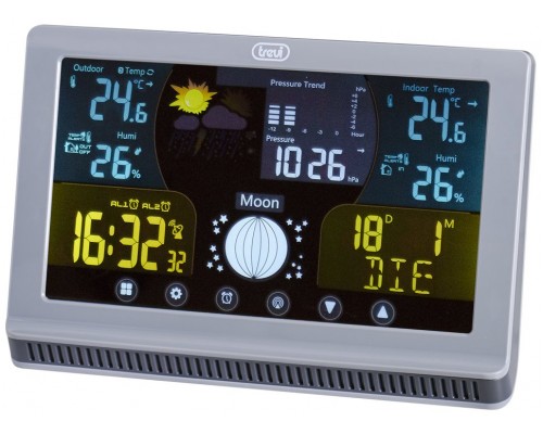 ESTACIÓN METEOROLÓGICA CON SENSOR EXTERNO Y CONTROLES TÁCTILES TREVI ME 3P70 RC