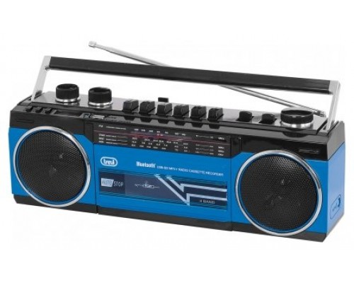 RADIO GRABADORA TREVI USB SD BLUETOOTH CASSETTE RR 501 BT AZUL