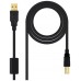 NANOCABLE CABLE USB 2.0 IMPRESORA ALTA CALIDAD CON FERRITA, TIPO A/M-B/M, NEGRO, 5.0M