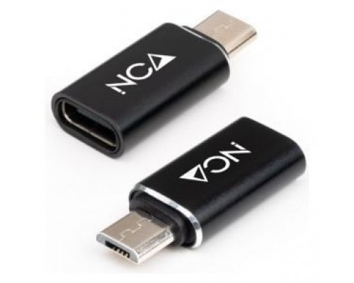 ADAPTADOR MICRO USB/M A USB-C/H, ALUMINIO NEGRO