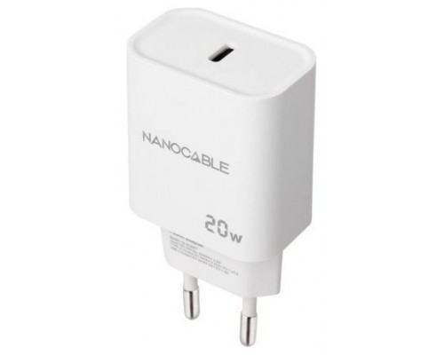 CARGADOR USB-C PD 20W BLANCO NANOCABLE 10.10.2005