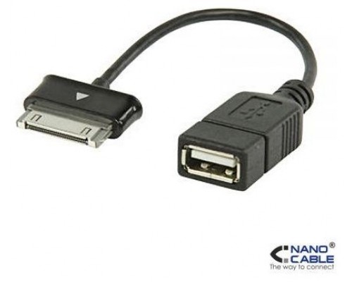 Nanocable 10.10.4000 cable de tel&eacute;fono m&oacute;vil Negro USB A Samsung 30-pin 0,15 m (Espera 4 dias)