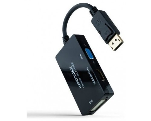 CONVERSOR DP A HDMI/H-DVI/H-VGA/H NEGRO 25 CM