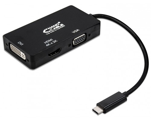 Nanocable - Conversor USB-C/M a VGA-H/DVI-H/HDMI-H 2K