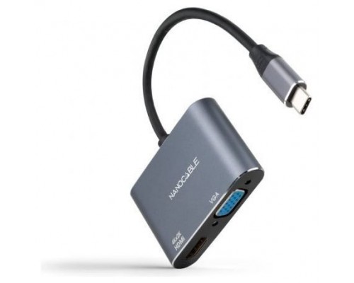 CONVERSOR USB-C/M A HDMI/H-VGA/H 4K GRIS 15 CM