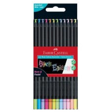 ESTUCHE CARTON 12 LÁPICES DE COLOR NEON BLACK EDITION FABER CASTELL 116410 (Espera 4 dias)