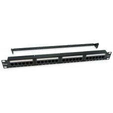 Patch Panel 24 Puertos Utp Categoria 6 1u Color Negro