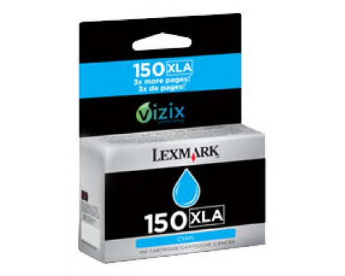 Lexmark Cartucho de tinta cian Alto Rendimiento 150XLA