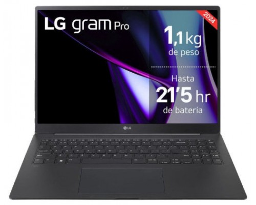 LG PORTATIL (16Z90SP-K.AA75B) GRAM PRO 16" 16Z90SP/ WINDOWS 11 HOME/ I7 155H TUBOBOOST/16GB LPDDR5/ 512 GB SSD/ IRIS ARC/ 1,2KG/ 23,5H (Espera 4 dias)