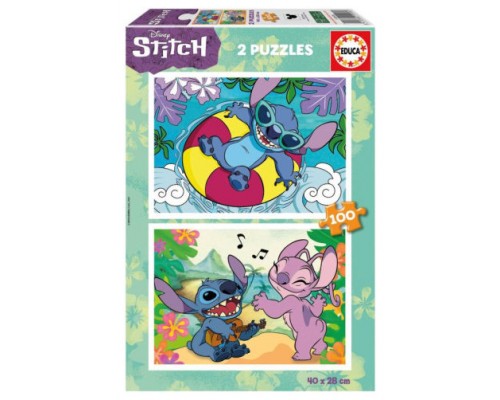 CAJA PUZZLE 2X100 STITCH EDUCA BORRAS 19998 (Espera 4 dias)