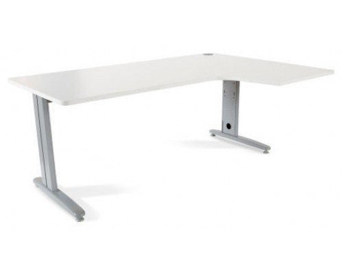 MESA DE OFICINA SERIE METAL FORMA L DERECHA 180X120 GRIS / BLANCO  ROCADA 2052AC04 (Espera 4 dias)