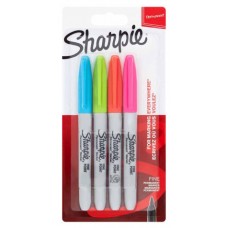 Sharpie 2065403 marcador permanente Fibre tip Azul, Verde, Naranja, Rosa 4 pieza(s) (Espera 4 dias)