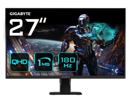 GIGABYTE GS27QA 27" Monitor de Juego QHD - 2560 x 1440 (QHD), 180Hz, 1ms, 300 cd/m2, FreeSync, HDR Ready, HDMI 2.0, Displayport 1.4 (Espera 4 dias)