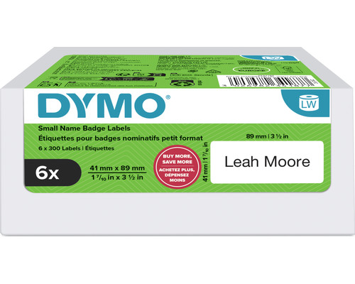 DYMO Etiqueta LW Multipack identificaci&oacute;n 89x41mm - VALUE PACK (6 Rollos de 300 etiquetas)