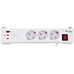 EQUIP Regleta de enchufes con 3 tomas de corriente y 3 puertos USB (2 C + 1 A)