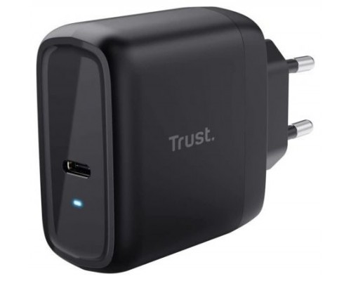 CARGADOR PARED/VIAJE USB-C 65W + CABLE USB-C MAXO NEGRO TRUST (Espera 4 dias)