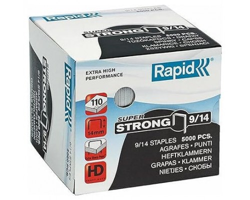 CAJA 5000 GRAPAS SUPERSTRONG  9/14MM GALVANIZADAS RAPID 24871500 (Espera 4 dias)