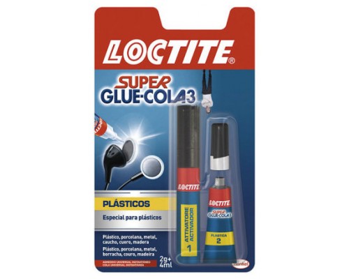 LOCTITE SUPERGLUE-3 PLÁSTICOS DIFÍCILES BL 4 ML + 2 GR LOCTITE 2642430 (Espera 4 dias)