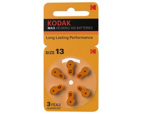 Pila Kodak Max Para Audifonos P13 Blister 6 Unidades