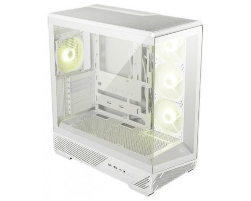 CAJA MSI MAG PANO 130R PZ WHITE,3X2.5"+2X2.5"/3.5”,3X120+1X120MM (ARGB),2XUSB3.2+1USB3.2 TYPE C+AUDIO+MICRO,MID TOWER,BLANCA (Espera 4 dias)