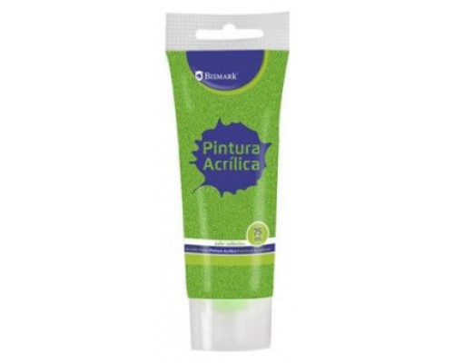 BOTE PINTURA ACRILICA 75 ML VERDE CON GLITTER BISMARK 328675 (Espera 4 dias)