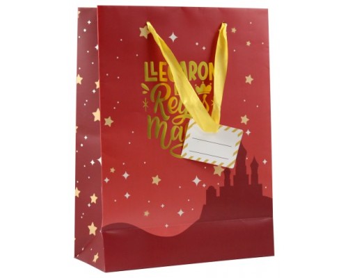 BOLSA PAPEL REYES MAGOS S (24X10X32 CM) FOIL CON TARJETA COLGANTE COLORES SURTIDOS BISMARK 333601 (Espera 4 dias)