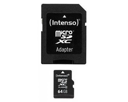 Intenso 3413490 Micro SD clase 10 64GB c/adapt