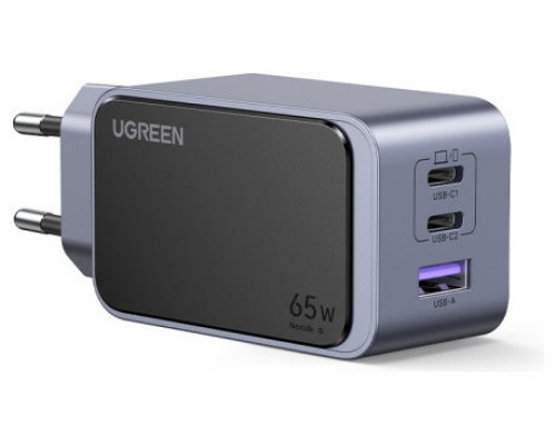 Ugreen Nexode Air 65W sieninis kroviklis, USB + 2x USB-C pilkos spalvos Ordenador portátil, Teléfono móvil, Ratón, Portátil, Batería portátil, Tableta Gris Corriente alterna Carga rápida Interior (Es Ugreen Nexode Air 65W sieninis kroviklis, USB + 2x USB-C pilkos spalvos Ordenador portátil, Teléfono móvil, Ratón, Portátil, Batería portátil, Tableta Gris Corriente alterna Carga rápida Interior (Es