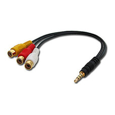 Lindy 35539 cable de v&iacute;deo compuesto 0,25 m 3,5mm 3 x RCA Negro (Espera 4 dias)