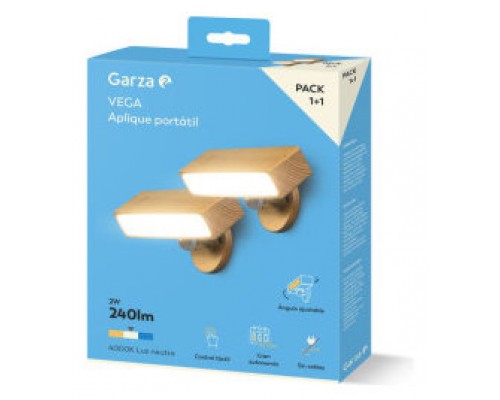 PACK 2 APLIQUES LED PORT&Aacute;TIL MESILLA VEGA BLANCO 1+1 GARZA 401559C (Espera 4 dias)