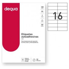 DEQUA C.1600 etiquetas adhesivas 105x37mm