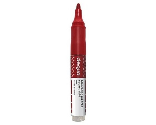 DEQUA Marcador pizarra recargable punta conica trazo 1,5-3mm rojo