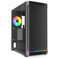 CAJA GAMING AXT SHARKOON AK4W  4XVENT 120MM 3XUSB SN FUENTE NEGRO RGB STRIP
