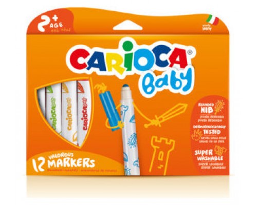 CAJA 12 ROTULADORES VALOROUS MARKER CARIOCA BABY 42814 (Espera 4 dias)