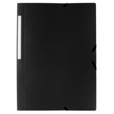 GRAFOPLAS Carpeta gomas y 3 solapas Poligraf PP folio negro