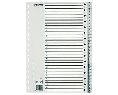 ESSELTE ESSELTE indice numerico 1-33 Esselte multitaladro PP folio gris