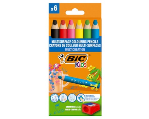 ESTUCHE LAPICES TRIANGULARES MULTISUPERFICIE BLISTER 6UDS BIC 515220 (Espera 4 dias)