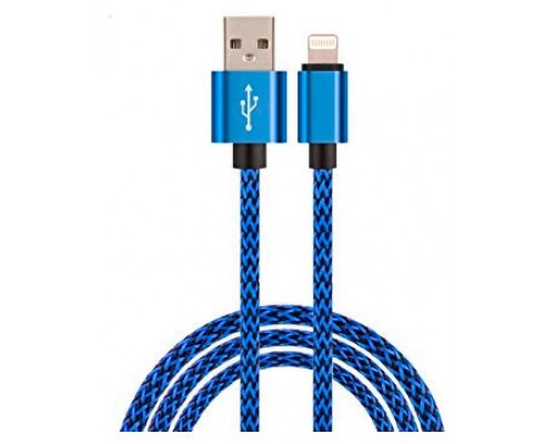 Cable USB a Lightning 8 Pines (Carga y Transferencia) Metal Azul 1m Biwond (Espera 2 dias)