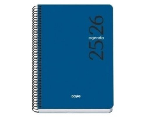 AGENDA ESCOLAR 2025-2026 TAMAÑO A5 TAPA POLIPROPILENO DÍA PÁGINA MODELO ESENCIAL BASIC AZUL DOHE 52072 (Espera 4 dias)