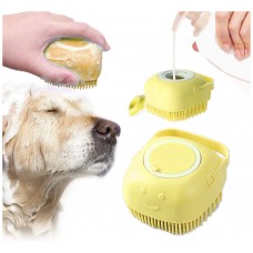 Cepillo Dispensador Champú Mascotas Amarillo (Espera 2 dias)