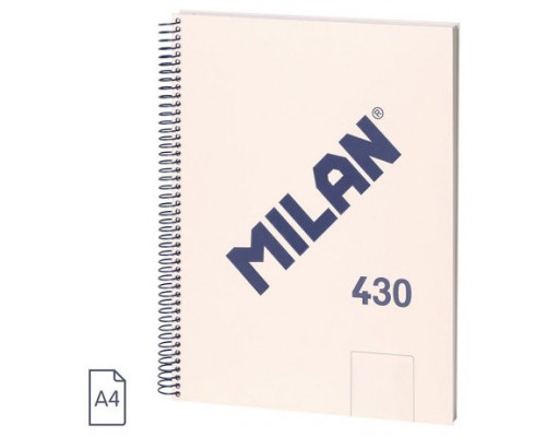 CUADERNO A4 CON ESPIRAL Y TAPA DURA, 80 HOJAS BLANCAS DE 95 GR/M, COLECCIÓN 430 SINCE 1918, BEIGE MILAN 57141E80BG (Espera 4 dias)