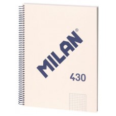 LIBRETA CON ESPIRAL, PAPEL CUADRICULADO, 80 HOJAS A4, SERIE 1918, BEIGE MILAN 57143E80BG (Espera 4 dias)