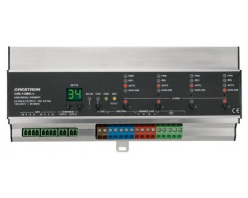 CRESTRON DIN RAIL UNIVERSAL DIMMER, 1 FEED, 4 CHANNELS (DIN-1DIMU4) 6501748 (Espera 4 dias)