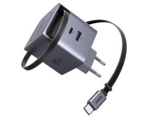 UGREEN 65W GAN FAST CHARGER WITH RETRACTABLE CABLE (Espera 4 dias)
