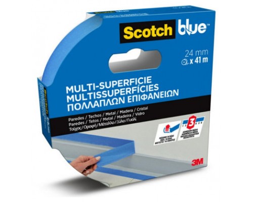 ROLLO CINTA ADHESIVA DE ENMASCARAR PINTOR SCOTCHBLUE MULTISUPERFICIE 24MM X 41M SCOTCH 7100289922 (Espera 4 dias)