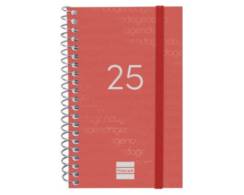 AGENDA 2025 BASIC YEAR E3 79X127MM SEMANA VISTA HORIZONTAL ROJO FINOCAM 741423025 (Espera 4 dias)