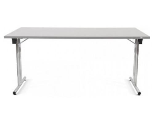 MESA PLEGABLE CON PATAS CROMADAS Y TABLERO GRIS. 160X80X72CM. ROCADA 7503N (Espera 4 dias)