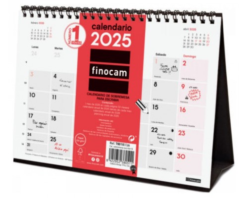 CALENDARIO 2025 SOBREMESA NEUTRO ESCRIBIR S 210X150MM FINOCAM 780100025 (Espera 4 dias)