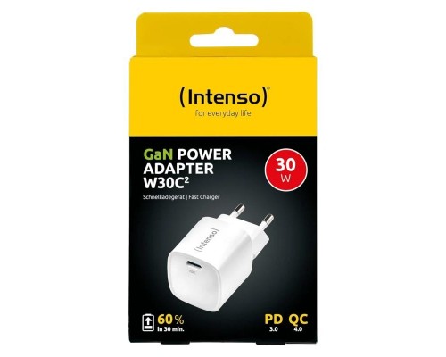 Intenso | Cargador pared GaN W30C&sup2; USB-C Blanco
